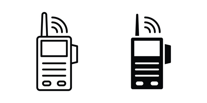 Two way radio icon solid Design. Line icons for web