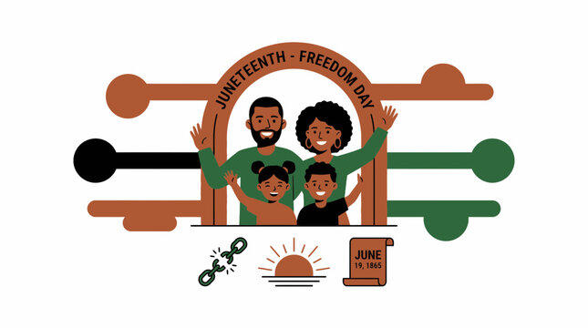 Joyful Family Celebrating Juneteenth Freedom Day