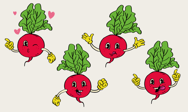 Mascot Character red Radist in Hand Drawing Style