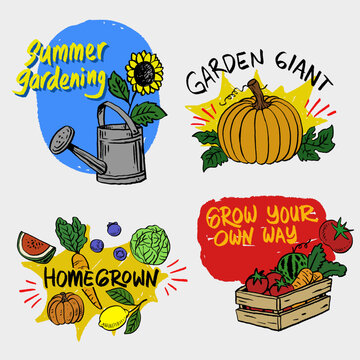 Set Sticker of Home Gardening Quotes
