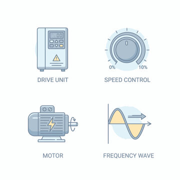 Industrial Motor Drive Unit with Speed Control and Frequency Wave