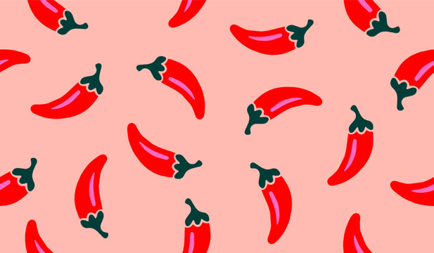 Cute chili pattern background vector design
