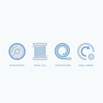 Industrial Resolver and Components Icons Set