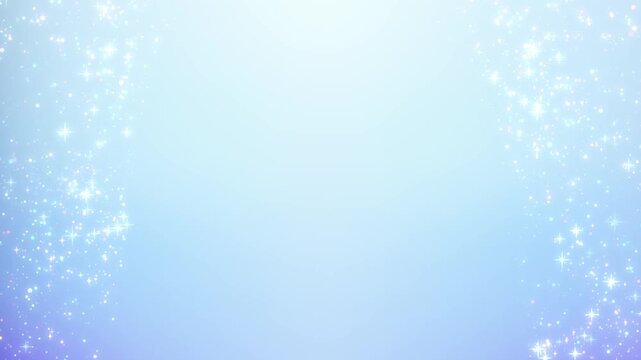 両端にきらめく粒子がゆっくり舞い上がる青の抽象ループ背景動画 / Glittering Blue Particles Slowly Floating Up on Both Sides Loop Background