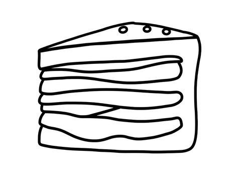 A stack of folded fabric or paper secured with buttons at the top edge