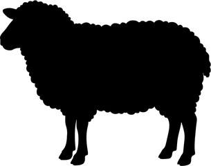 Black sheep silhouette icon cut out against white background © dean