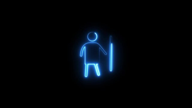 Glowing neon rest room icon animation.