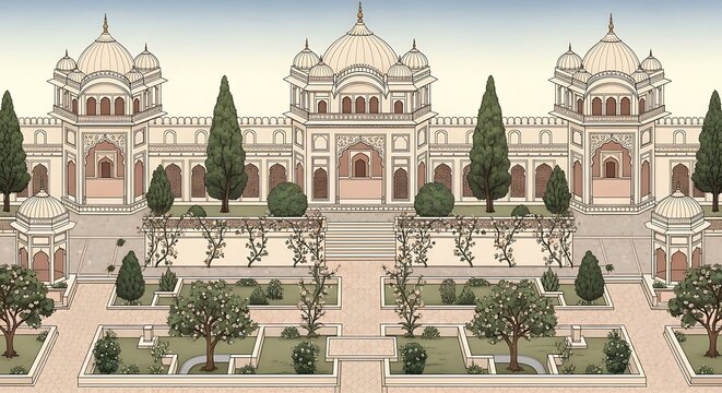 Elegant Victorian style building illustration