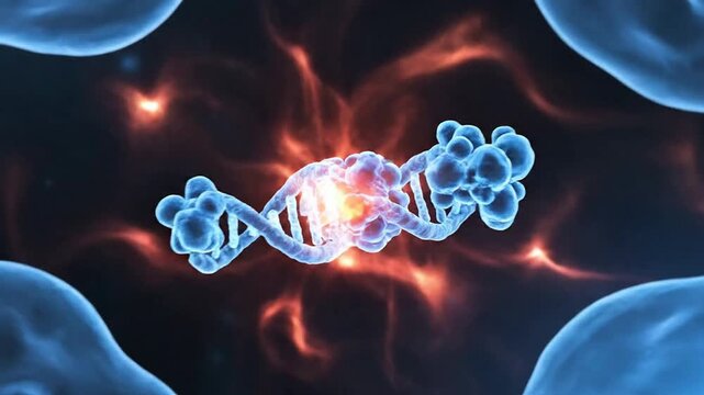 Stylized 3D Render of Atom Surrounded by Electron Shells Representing Atomic Structure and Molecular Interactions Against a Dark Background