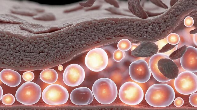 Ultra-Macro CGI Cross-Sectional View of Human Epidermis with Detailed Cellular Structure and Function Deconstruction