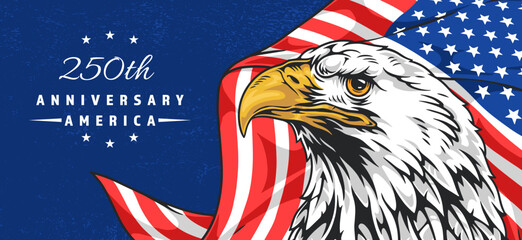 Naklejka na ściany i meble Eagle flag design