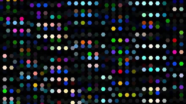 interlocking colored geometric shapes changing abstract motion background, mosaic pattern, commonly used for digital signage, VJ loops, and web design textures