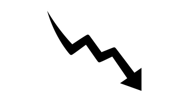 Black arrow pointing down trending.