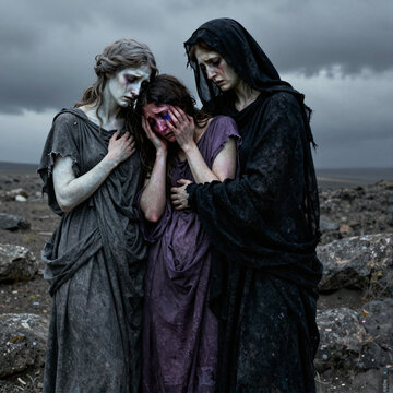 Algos, the threefold goddess of pain and sorrow in Greek mythology