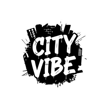 City Vibe handstyle graffiti typography with bold urban culture design Vector illustration