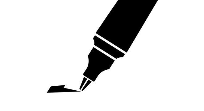 Black marker pen tip writing instrument.