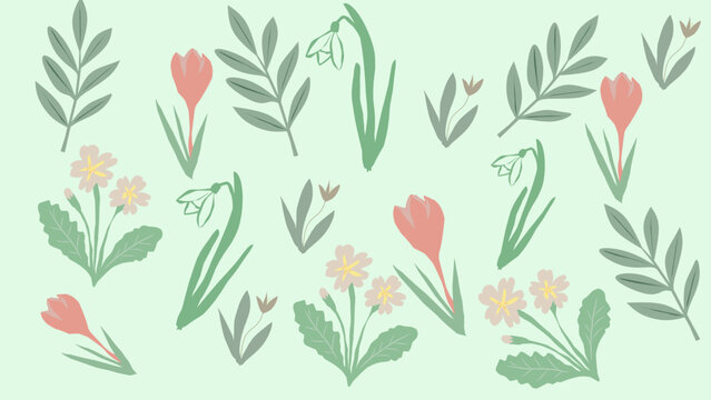 seamless pattern with tropical flowers