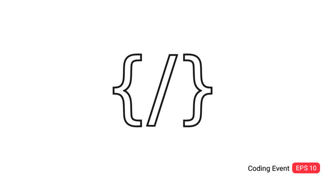 Minimalist Programming Code Symbol Icon