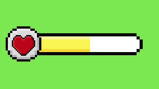 Classic pixel art health and progress bar with a heart icon, a fundamental concept for game interface design and life representation