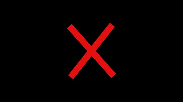 A red 3d illustration of yes and no isolated sign symbols featuring a check mark tick and a cross cancel icon for a business web button design concept