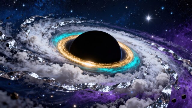 Black hole with swirling accretion disk
