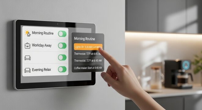 Smart Home Automation System Touchscreen Interface.