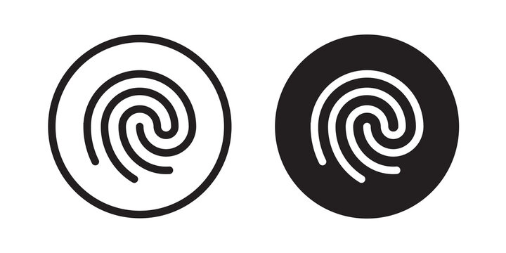 Editable vector fingerprint scan icon in flat and outline style. Perfect for web and app interfaces, ui, presentations, advertising, infographics.