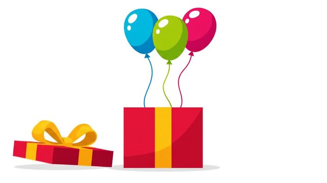 Gift box illustration with balloons representing surprise and celebration