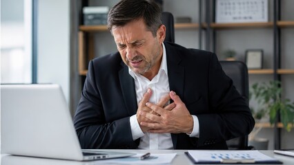 Obraz premium Urgent action for heart pain relief in office settings strategies and insights for professionals to improve well-being and manage stress effectively