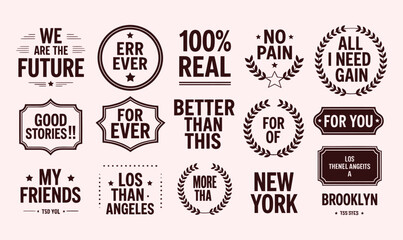 Obraz premium Vintage typography badges set vector for retro branding labels and t-shirt design graphics