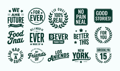 Fototapeta premium Vintage typography badges set vector for t-shirt design and retro branding stickers or labels