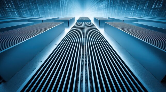 Array of parallel processing units showcasing advanced computing technology
