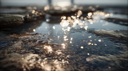 Fototapeta premium Water pool on rocks