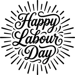 Happy labour day greeting with sunburst design © MSTPIARA