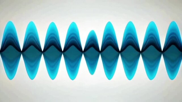 Futuristic Blue Audio Spectrum Equalizer Waveform Animation on White Background
