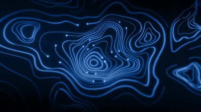 Futuristic Holographic Terrain environment, geomorphology, topography motion graphic user interface head up display screen