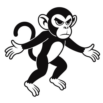 Creative Full Body Monkey Mascot Logo