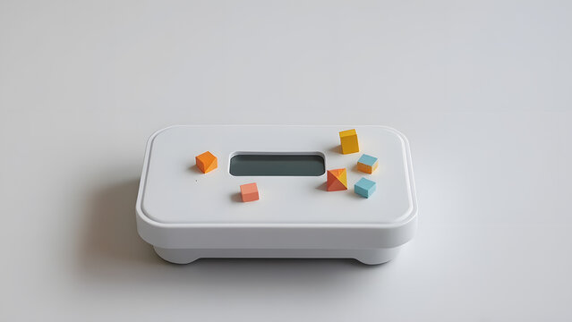 Precision Digital Weighing Scale with Small Geometric Calibration Weights, Scientific Laboratory Measurement for Accuracy & Research on Clean Surface