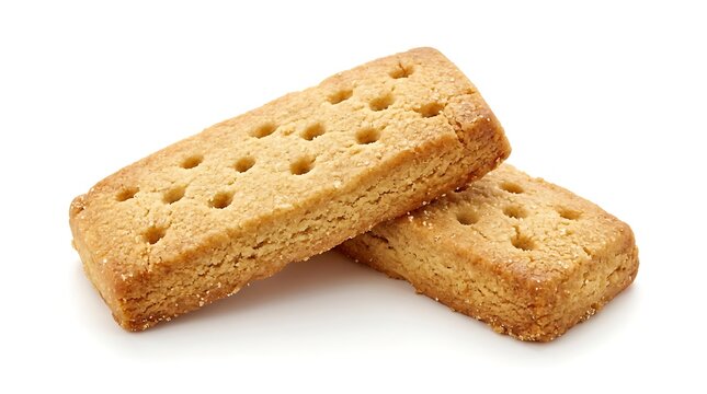 Shortbread Biscuits on White Background