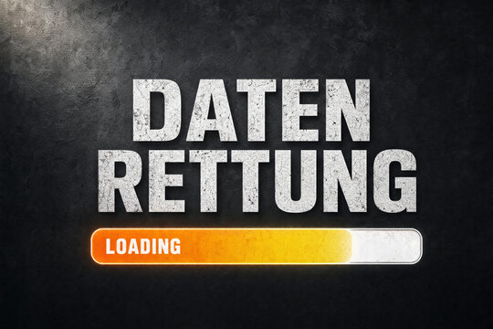 Data recovery loading bar on dark textured background