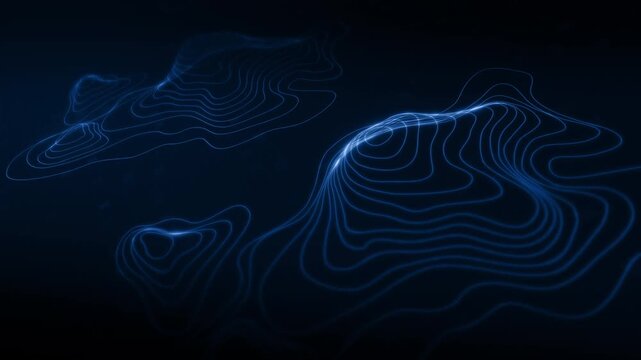 Futuristic Holographic Terrain environment, geomorphology, topography motion graphic user interface head up display screen
