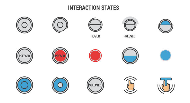 Interaction states icons.