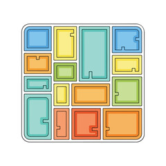 Naklejka premium Colorful Plastic Building Blocks Set.