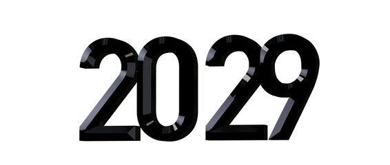 Bold 2029 text design, perfect for new year greetings, futuristic concepts and countdown visuals. © vegefox.com