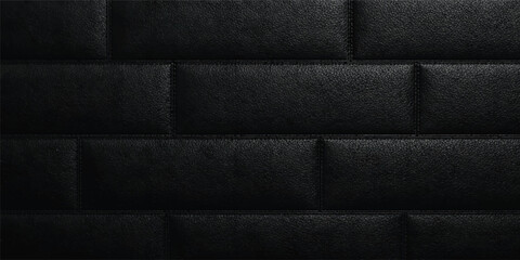 Fototapeta premium Luxury Black Quilted Leather Texture Background with Premium Padded Square Panels and Elegant Upholstery Pattern