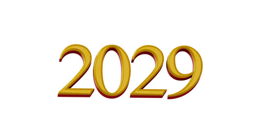 2029 golden number on white backdrop, perfect for new year greetings and holiday designs. © vegefox.com