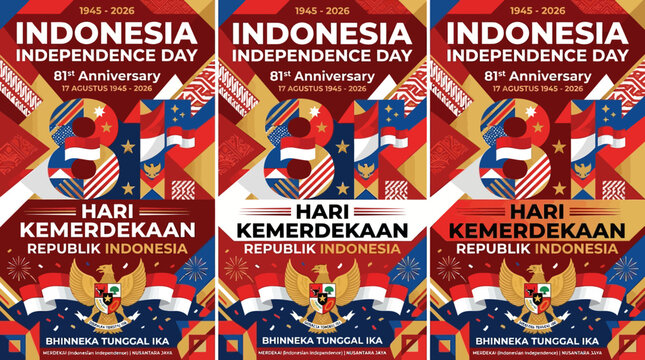 Celebrate Indonesia's 78th Independence Day with vibrant, patriotic graphics and festive imagery