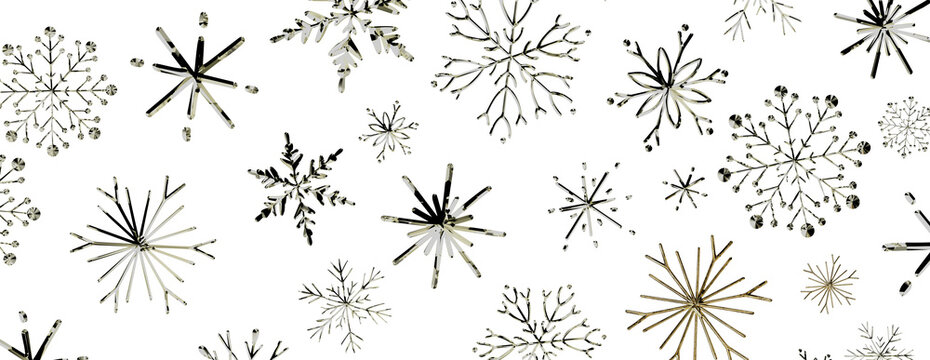 Winter snowflake seamless pattern design on a white backdrop