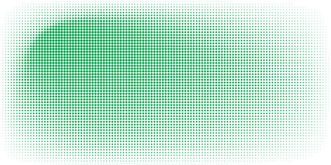 Fading polka dot background. Dotted halftone gradient texture. Repeated dots gradation pattern. green vanishing comic pop art overlay backdrop. Halftone raster effect wallpaper. © roni