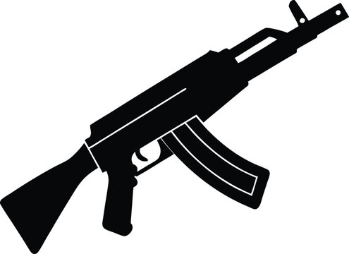 Silhouette design of AK 12 modernized Russian weapon